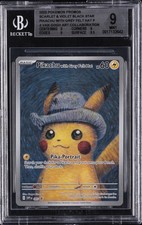 2023 POKEMON PROMOS SCARLET & VIOLET BLACK STAR PIKACHU WITH GREY FELT HAT BGS 9