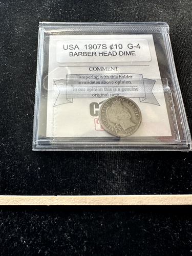 1907 S Barber Head Dime USA #017136