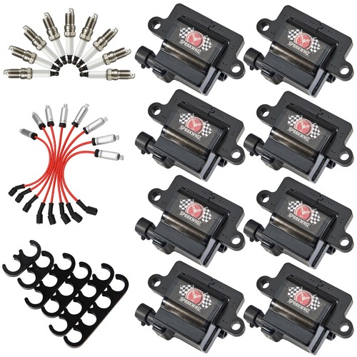 8* Square Ignition Coil+Spark Plug+Wire Kit For Chevy Silverado 1500 Tahoe GMC - Picture 24 of 24