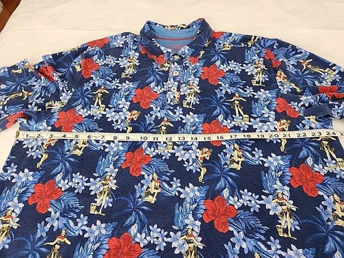 Tommy Bahama IslandZone Men's XL Polo Shirt Golf Tropical Flowers Hula Girls - Picture 6 of 10