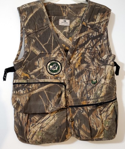 VINTAGE Mossy Oak Turkey Vest Size XL USA Made Camouflage 100% Cotton - Picture 2 of 12