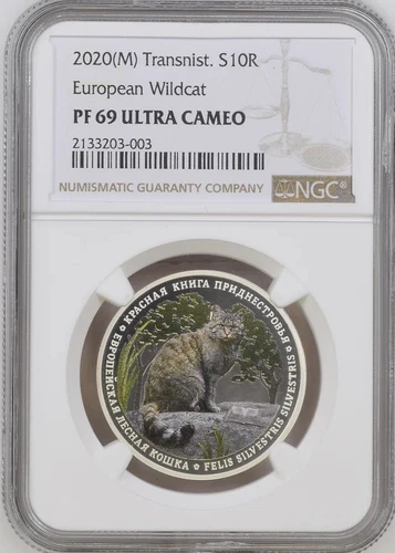 2020 Transnistria European Wildcat .925 Silver NGC PF69 Ultra Cameo Low Mint 200