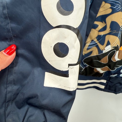 Chaqueta de bombardero Looney Tunes solo para miembros gráfico de personajes de dibujos animados azul marino L - Imagen 9 de 23