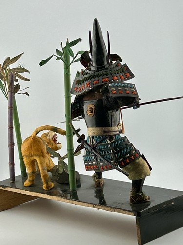 Japanese Samurai Musha / Gogatsu Ningyo Warrior Doll Late 40's VTG w/ Cedar Box - Picture 10 of 23