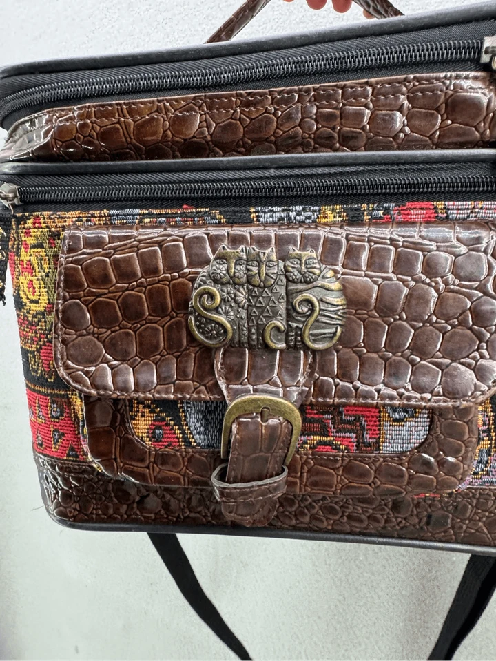 Laurel Burch женщин многоцветный Cat лица путешествий косметический макияж поезд чехол - Изображение 3 из 4