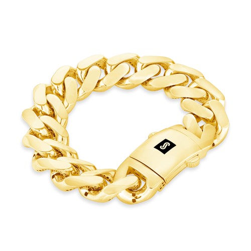 10K Yellow Gold Miami Cuban Royal Monaco Chain Bracelet 5mm-20mm 6" 7" 8" 9" - Picture 22 of 92
