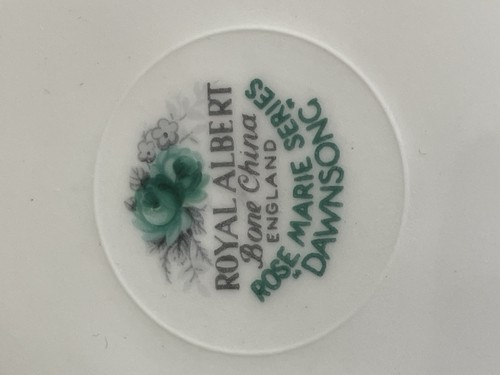 Royal Albert Rose Marie Series Downsong Green Floral Tea Cup and Saucer - Picture 7 of 7