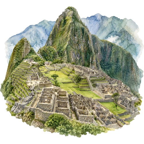 Machu Picchu Landmark World Wonder Self Adhesive Vinyl Sticker