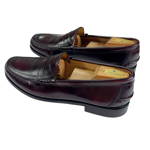 Bally Viridi Leather Burgundy Oxblood Penny Loafers Made in Italy Men's 12M - Picture 6 of 23