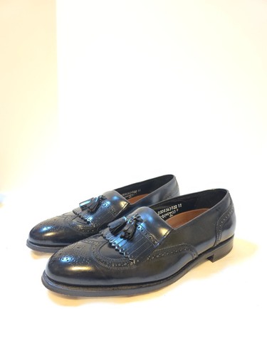 Florsheim Men's Lexington Wingtip Loafer Shoes Size 11 D Black Leather Tassel