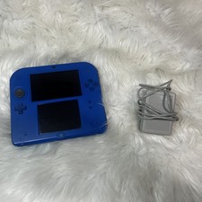 Nintendo 2DS Electric Blue with AC Adapter factory reset Good Screens 