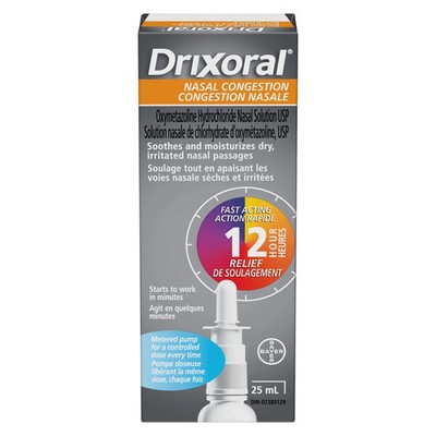 Drixoral Nasal Congestion Spray Soothes and Moisturizes Dry and Irritated Nasal