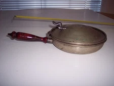  Vintage Metal Silent Butler Pan w lid Crumb Ash Catcher Coy Fish Wood Handle