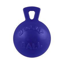 Horsemen'S Pride Jolly Ball Tug-N-Toss With Handle 4.5" Blue Dog Toy