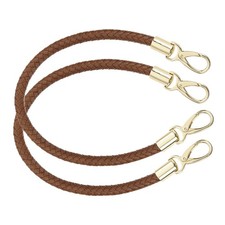 2Pcs Leather Purse Strap 50cm/19.69" Short Leather PU Braided Purse for Underarm