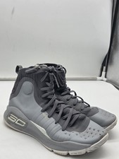 Under Armour Curry 4 Shoes Youth Size 5Y Gray High Top Basketball 1295995-112