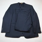 Jos A Bank 46L 38x34 Blue 100% Wool Birdseye Signature Gold Mens Suit