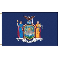 ANNIN FLAGMAKERS 143870 New York Flag,4x6 Ft,Nylon 5JFL9