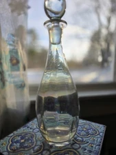 A vintage iridescent Handblown decanter by Toscany from Romania