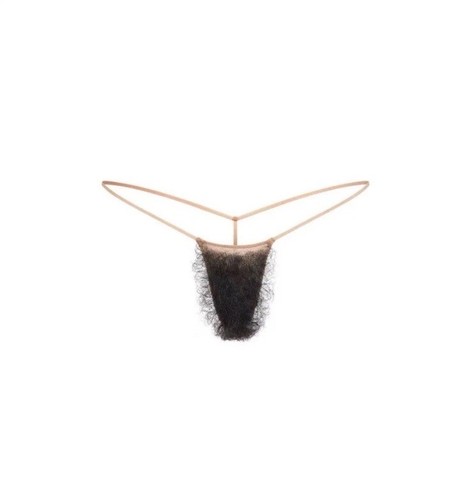 SKIMS FAUX HAIR MICRO STRING THONG - Sienna Black Curly - S- New In Hand - Picture 1 of 3