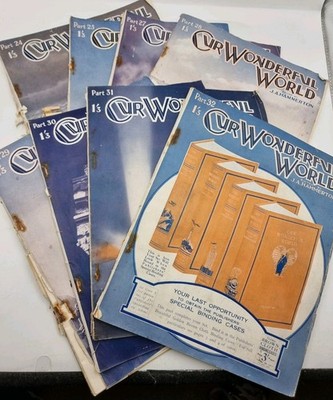 Our Wonderful World Magazine Bundle Lot 8x Issues 1930 Vintage J A Hammerton