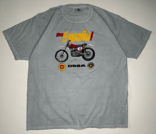 Vintage Bultaco Persang 1973 OSSA Viva Espana 2002 Pigment Dyed T-Shirt XL
