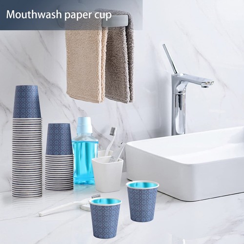 300 Pack 5oz Paper Cups Disposable Bathroom Cups Navy Floral Mouthwash Cups S... - Imagen 6 de 8