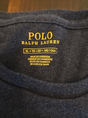 Vintage Polo Ralph Lauren T-Shirt Men's X- Large Blue Single Stitch Grey Pony - Picture 10 of 11