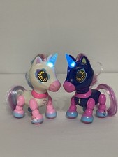 Set 2 Zoomer Zupps Tiny Unicorns Midnigh Interactive Unicorn with Light-up Horn