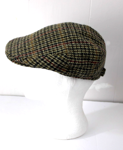Harris Tweed Flat Cap M Size Newsboy Cabbie Adjustable Lined 40% Wool 60% Poly - Picture 2 of 7