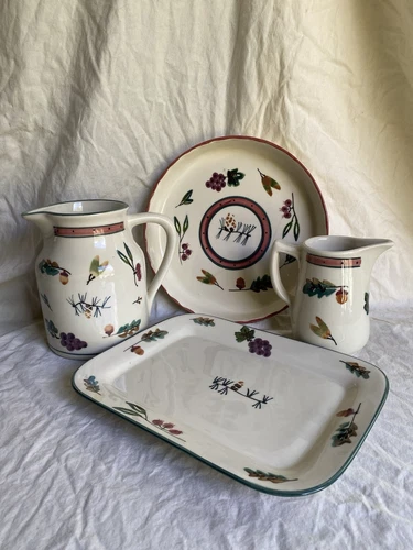 Hartstone Pottery USA Vintage Woodland, Acorns & Leaves - 4 Piece Set