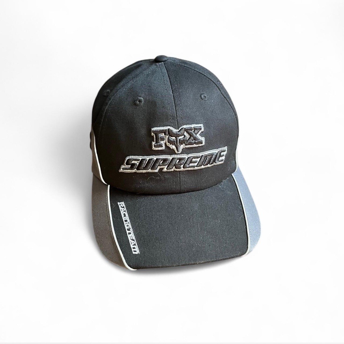 Supreme x Fox Fall Winter 2022 6 Panel Racing Cap Black/Grey