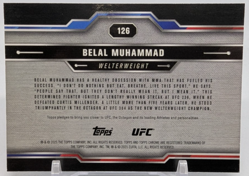 π₯2025 Topps Chrome UFC Belal Muhammad X-Fractor #126π₯ - Picture 2 of 3