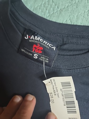 J AMERICA POP TOP Oshkosh T SHIRT WITH BOTTLE OPENER BUILT IN Blue S - Picture 3 of 4