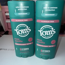  LOT OF 2  Aluminum Free Deodorant, ROSE VANILLA Scent , 3.25 oz  92 g 