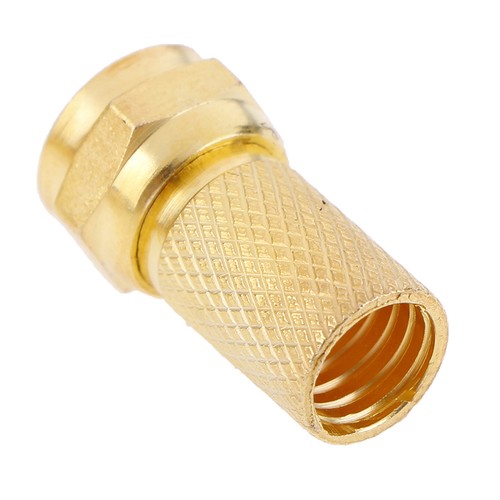 10x Twist on RG6 F Type Coaxial Cable Connector Plugs Brass Connector CoppeRS** - Picture 6 of 12