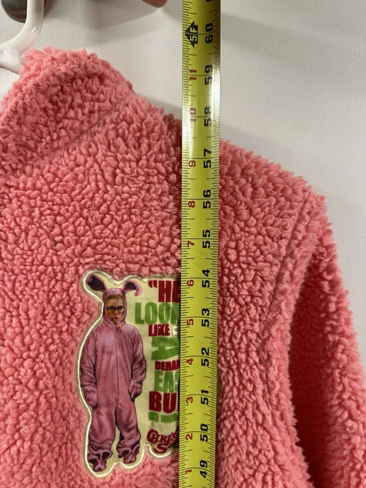 A Christmas Story Pijama Rosa Trastornado Conejo de Pascua Vellón Una Pieza Cremallera Foto 3 de 4