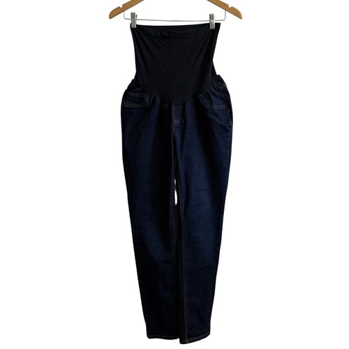 Pantalones de mezclilla Jessica Simpson Maternity lavado oscuro elásticos 73 % algodón talla L #378 - Imagen 2 de 10
