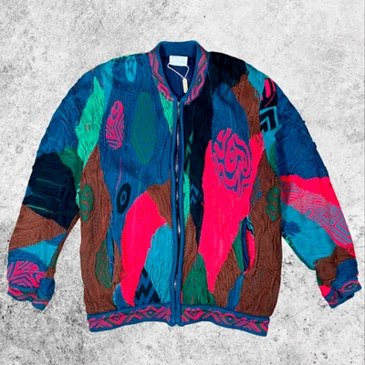 COOGI Australia Mercerised Cotton Full Zip Y2K Textured Archive Cardigan Sweater - Bild 1 von 4