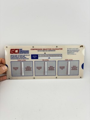 Antique Oil & Gas Engineering Compression Selection Calculator Slide Rule By GCI