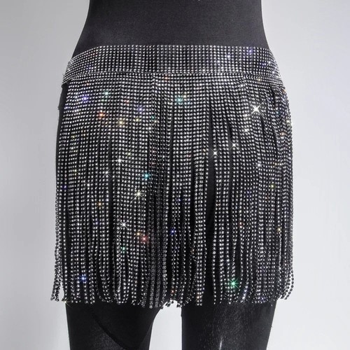 Diamond Strap Sexy Mini Dress Fashionable Half Skirt Handmade Skirt - Picture 8 of 21