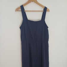 Navy Pinafore Dress Size 14 midi ladies tiered amazon essentials blue