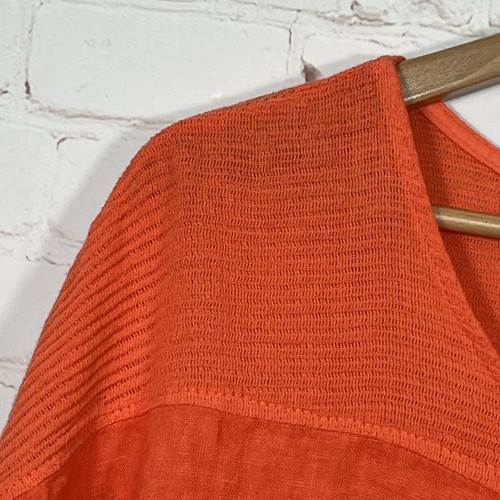 LUNGO L’ARNO Made In Italy 100% Leinen Top Übergröße 2XL Orange Flügelärmel - Bild 3 von 11