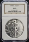 1988 American Silver Eagle 1oz ☆ MS69 NGC Brown Label ☆ Free Shipping
