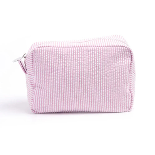Seersucker Rüschen Kosmetiktaschen rosa/lila gestreift Aufbewahrung Kosmetiktaschen - Bild 27 von 32