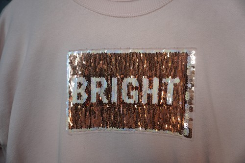 Felpa leggera con paillettes rosa chiaro per bambini e ragazze Abercrombie taglia 15/16 - Foto 3 di 7