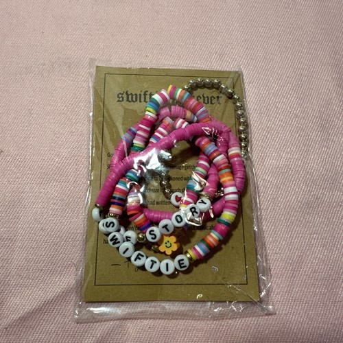 Taylor Swift Swiftie Inspired Pink Friendship Bracelets Set Of 5 - Picture 1 of 9