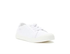 Wonder Nation Little Girl Canvas Bump Toe Sneakers Size 3 White
