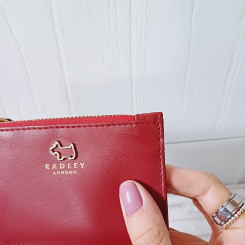 Radley London Haywood Coin Purse Red Leather Gold Hardwear Dog Zip Up - Picture 5 of 10