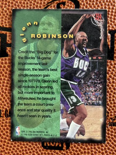 1995-96 Fleer Firm Foundation Glenn Robinson #334 Insert Bucks - Picture 2 of 2